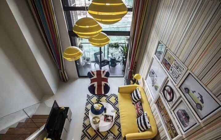 北京裝修案例54平米英倫風小復式